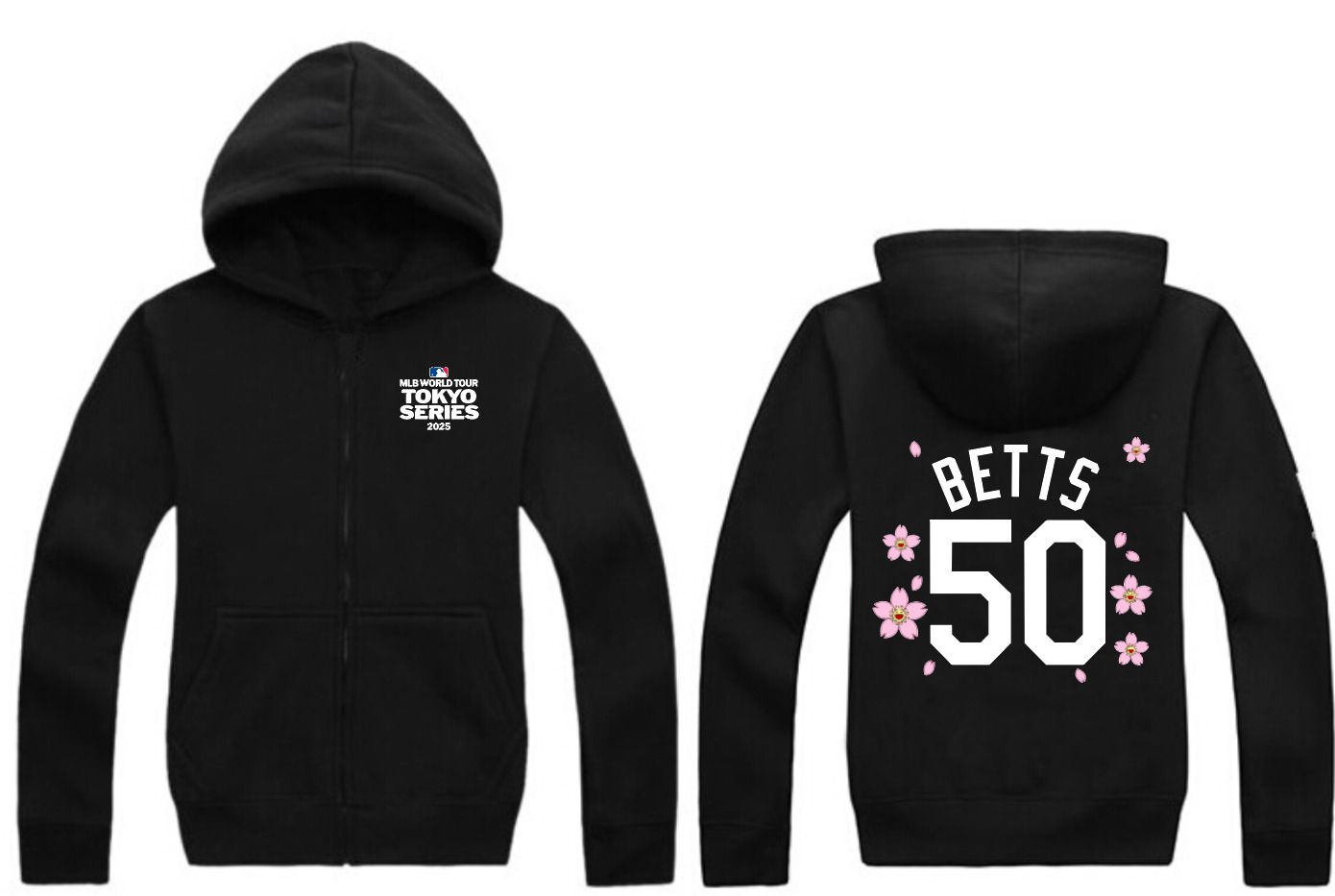 Men Los Angeles Dodgers #50 Betts Black Zipper hoodie 2025 MLB Jersey style 1->chicago cubs->MLB Jersey